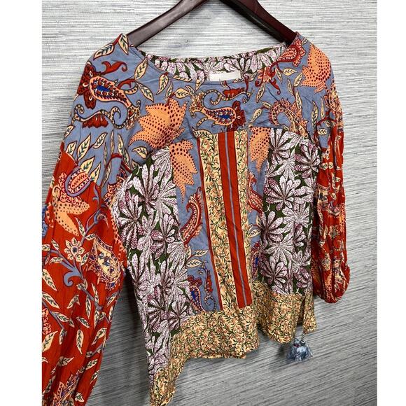 Anthropologie Boho Sonrise Paisley Top / Size-Small - Picture 5 of 12